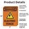Signmission Electric Fence With Symbol OSHA Warning Sign, Plastic, 7in W x 10in L, 2PK OS-2PACK-WS-P-710-V-13121 - alternate 3